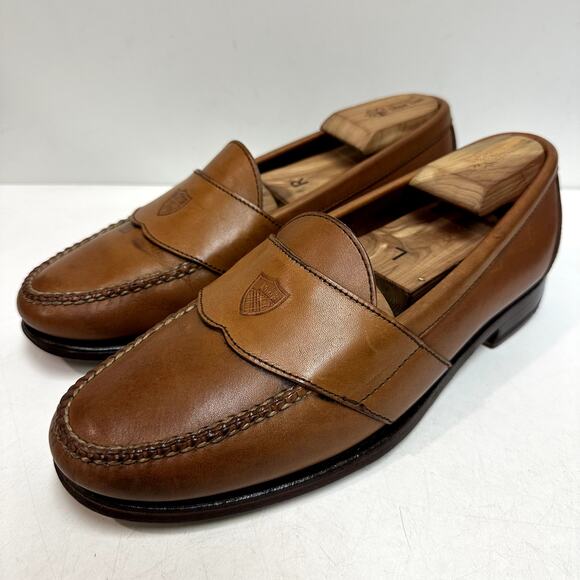 EUC Ralph Lauren x Allen Edmonds Tan Moorland Concord Loafer Bench Made USA 9.5 - Picture 2 of 16